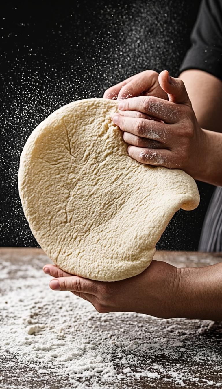 Kézzel nyújtott pizza tészta
